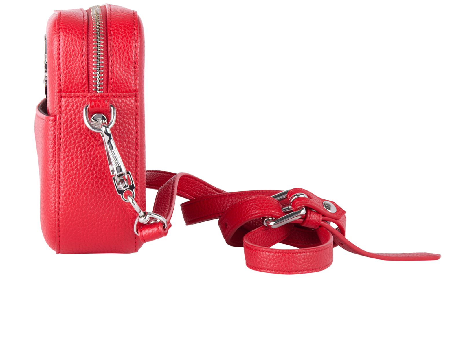 Logo Camera Bag, &pound;90, Handbags, Red, Faux Leather, Bottom view